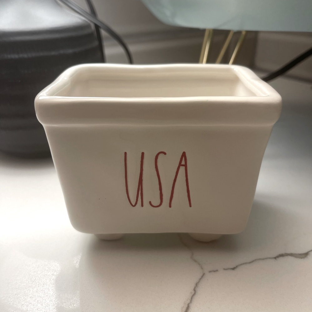 Rae Dunn USA car bin jar dish America patriotic decor